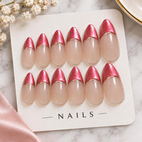 Semi-Handmade French Chrome Nails