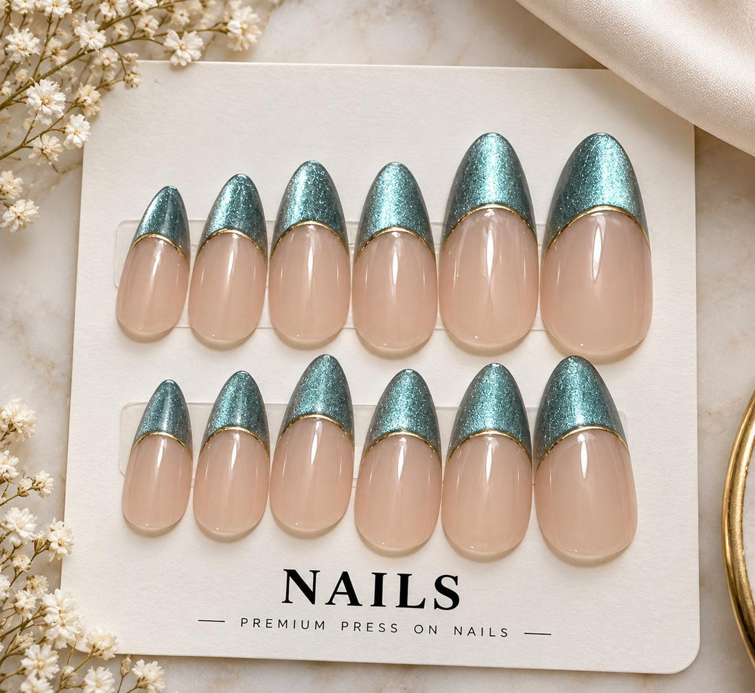Semi-Handmade French Chrome Nails