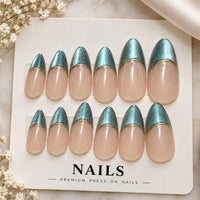 Semi-Handmade French Chrome Nails
