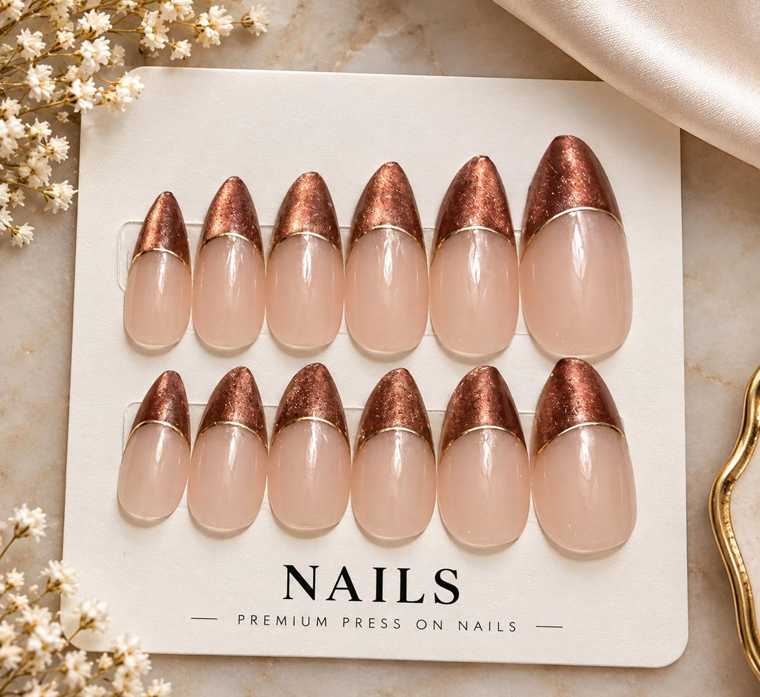 Semi-Handmade French Chrome Nails