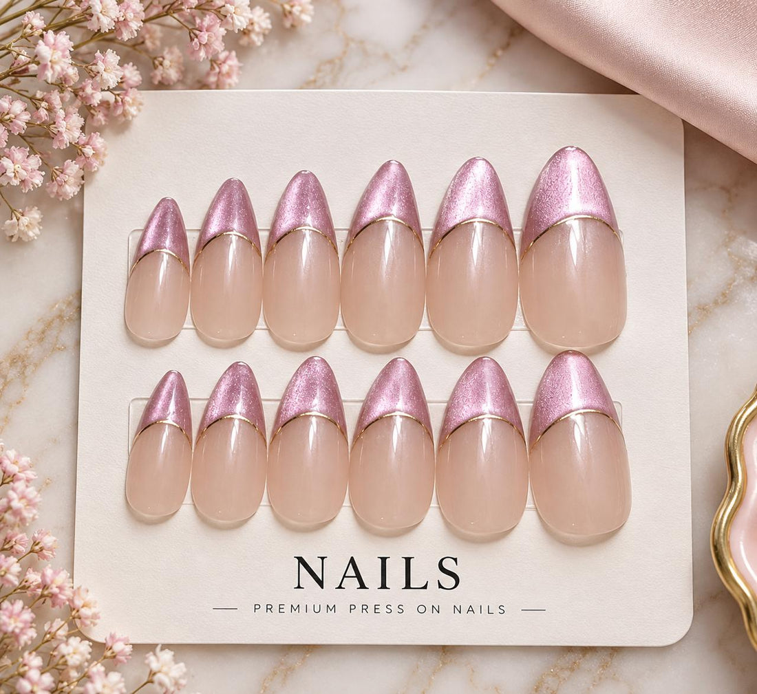 Semi-Handmade French Chrome Nails