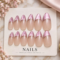 Semi-Handmade French Chrome Nails