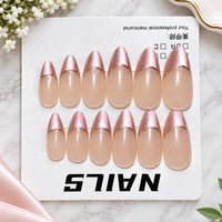 Semi-Handmade French Chrome Nails