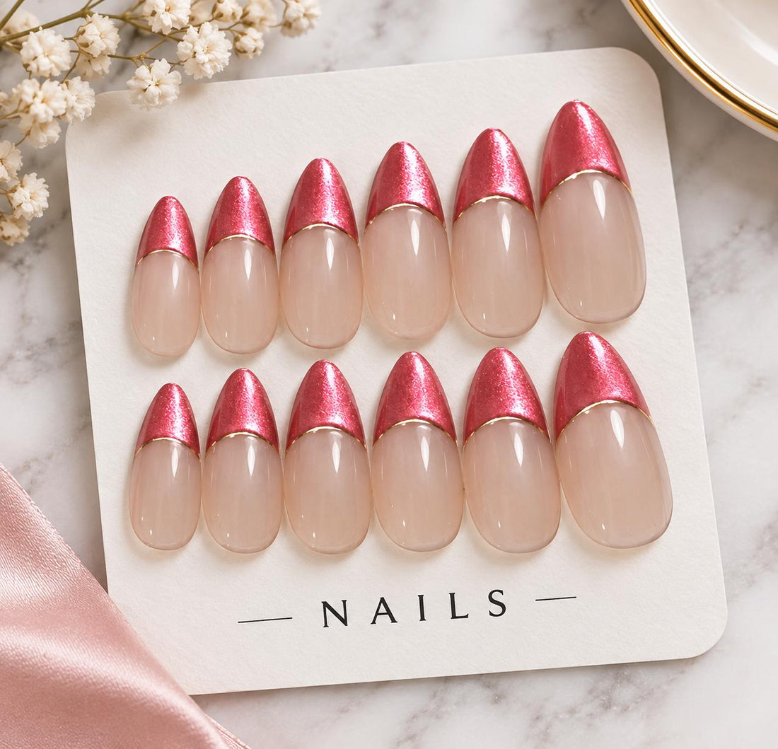Semi-Handmade French Chrome Nails