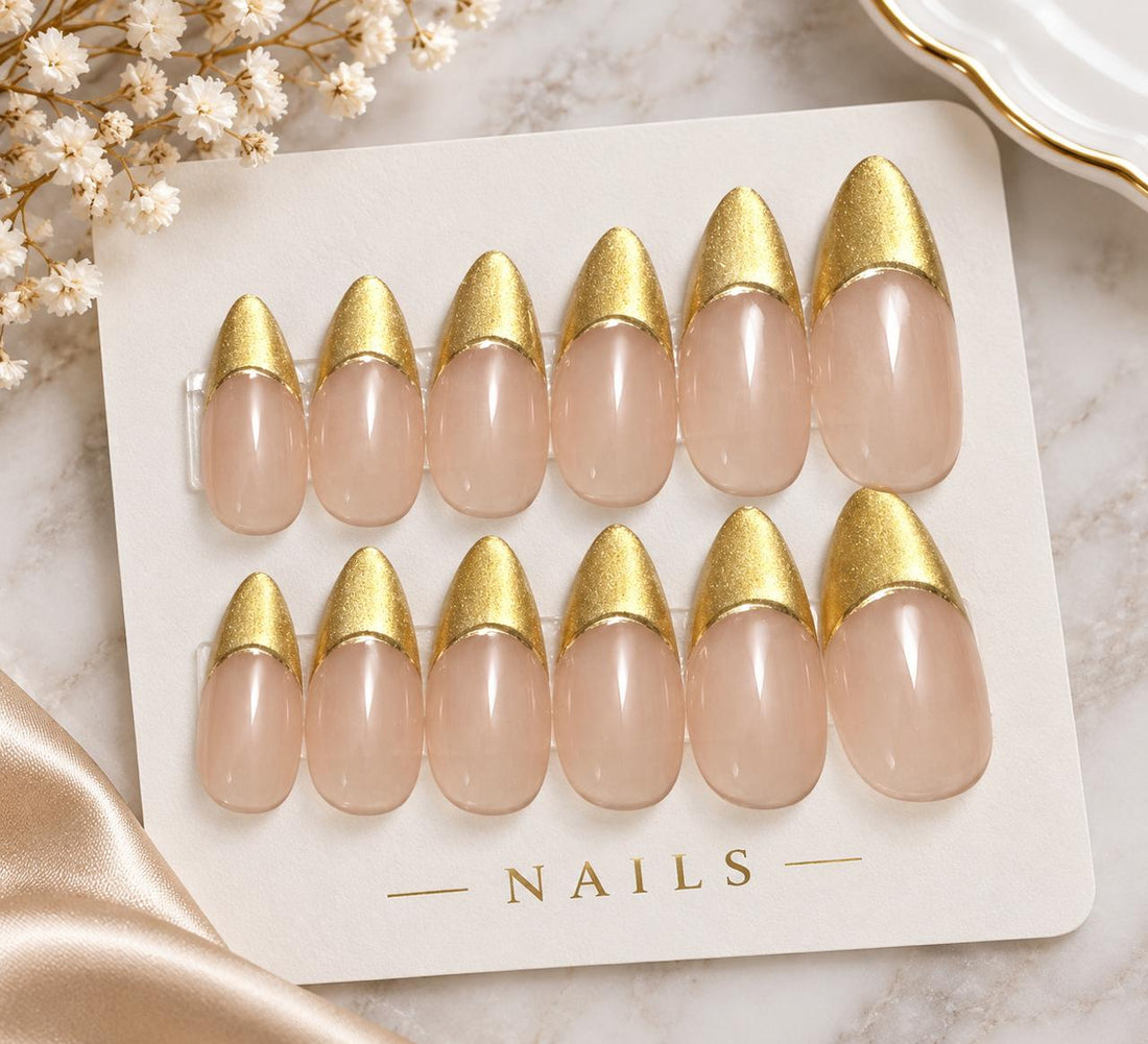 Semi-Handmade French Chrome Nails