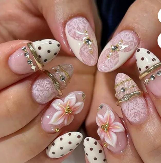 1 stick 3D Flower Chrome Nails
