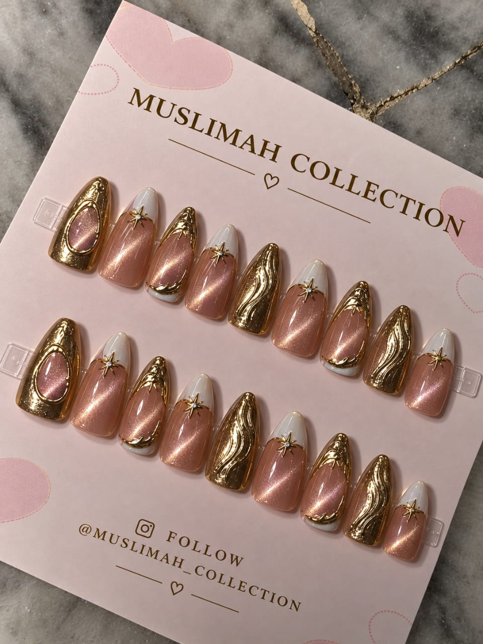 French Cateye  Chrome Nails